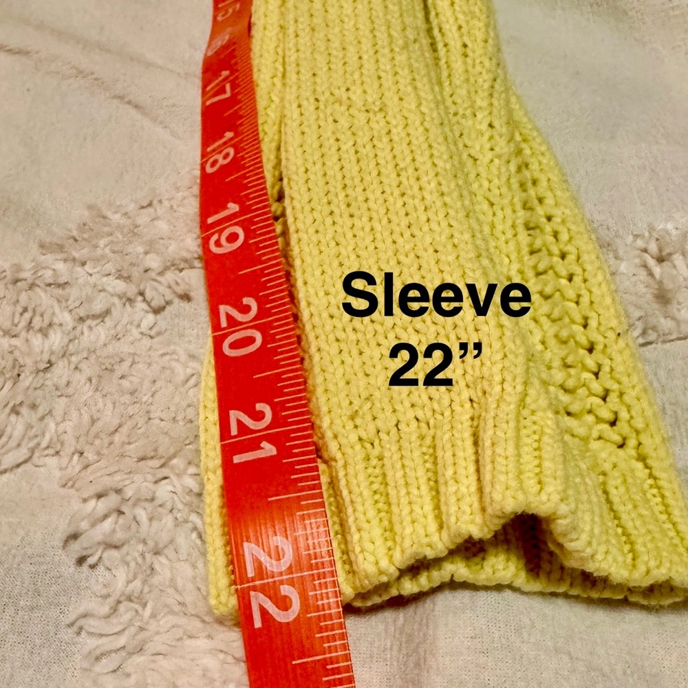 Talbots Small Petite Green Cable Knit Sweater Long Sleeve Round Neck Sz P Cotton - Picture 7 of 10